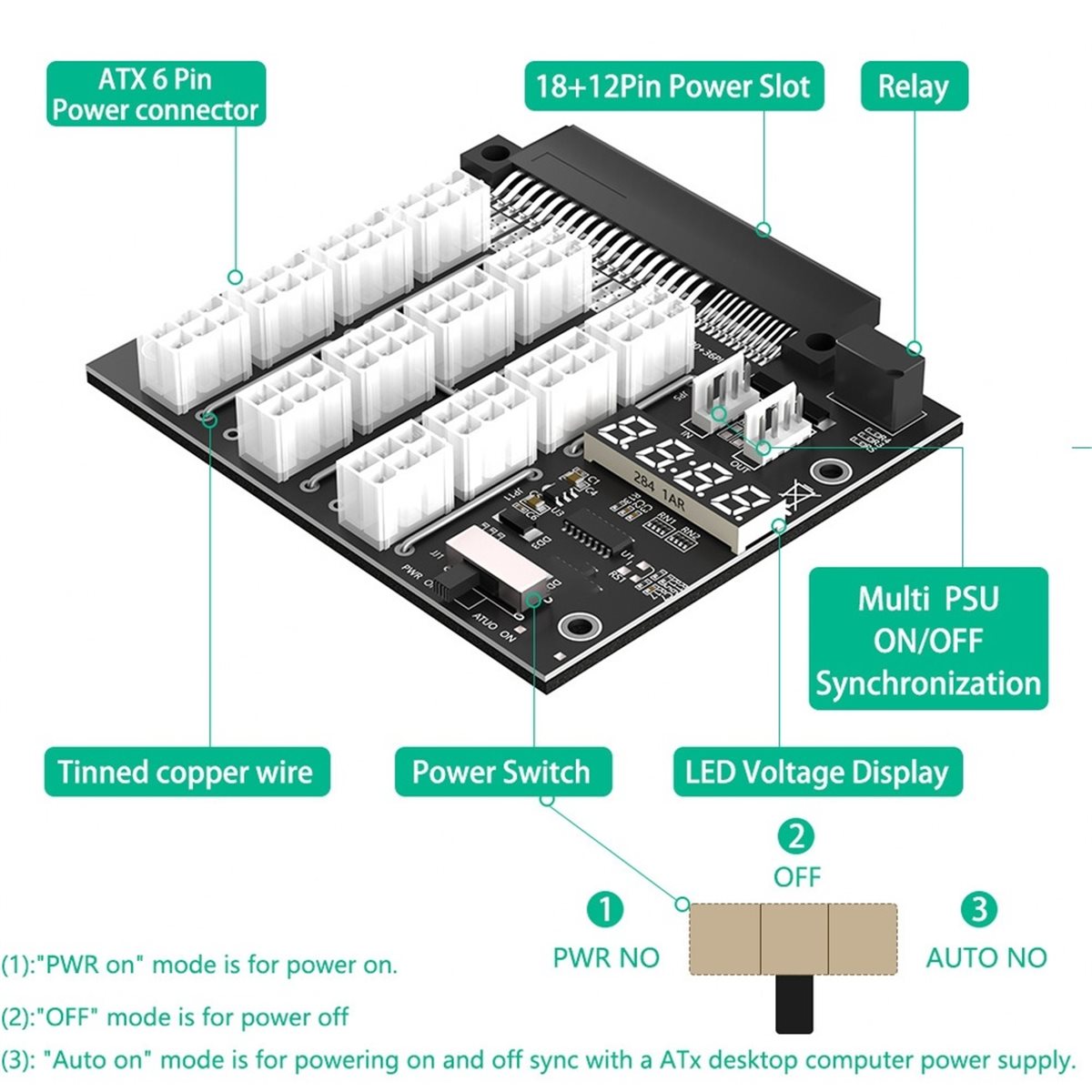 2400W Server Psu Breakout Board - Płytka rozdzielcza M05K z 12 portami