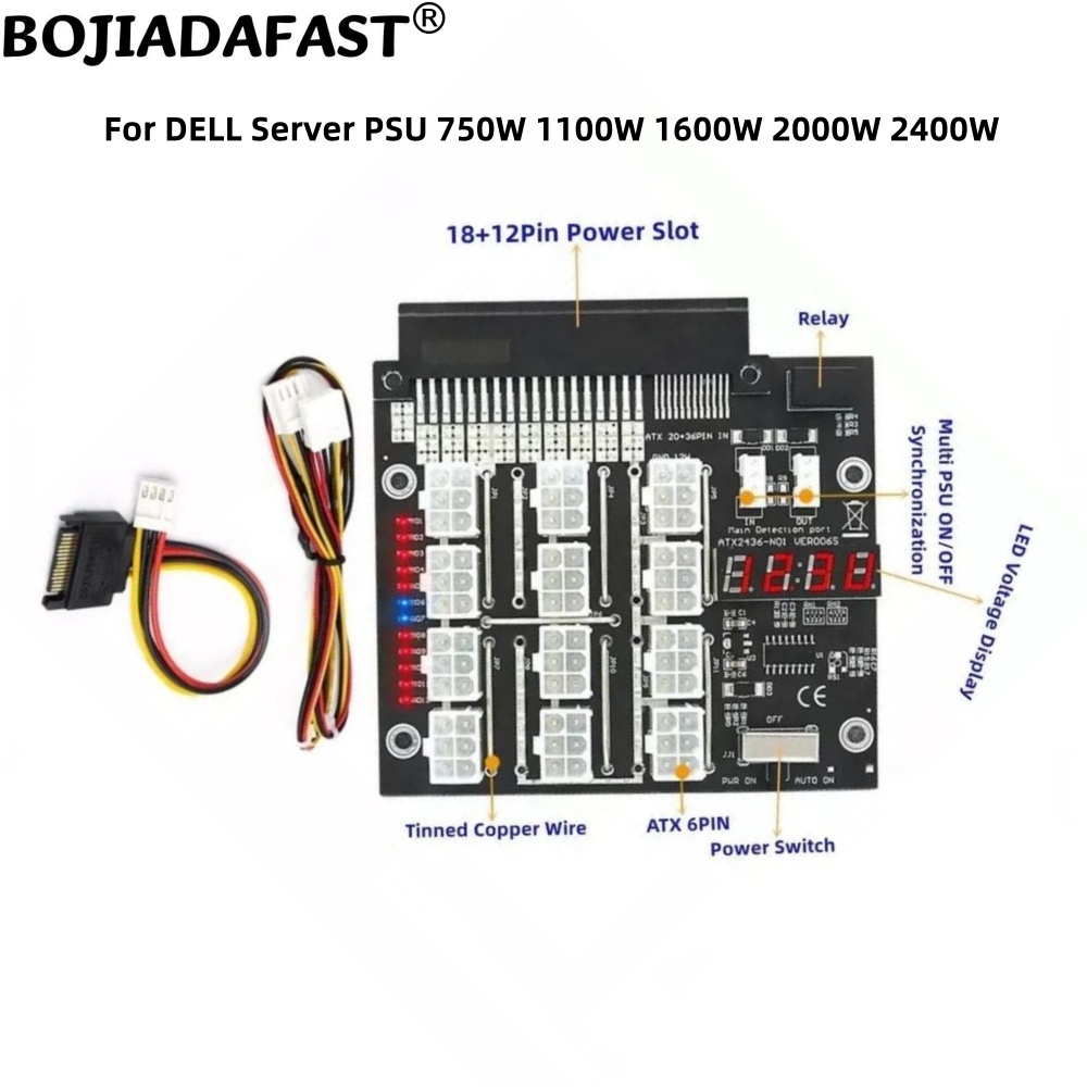2400W Server Psu Breakout Board - Płytka rozdzielcza PCIe 6Pin z 12