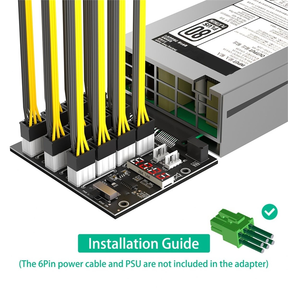 2400W Server Psu Breakout Board - Płytka rozdzielcza z 12 portami PCIe