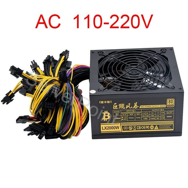 2000W Atx Mining Power Supply - Zasilacz ATX PC 2000W AC110-220V do