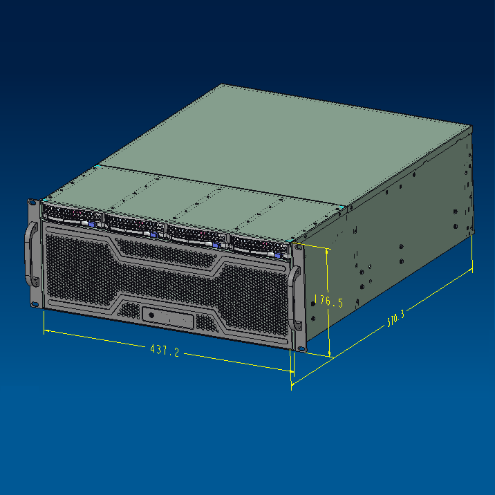 8 Gpu 4U Server Chassis - Obudowa serwerowa 4U 4-bay Hotswap L570mm