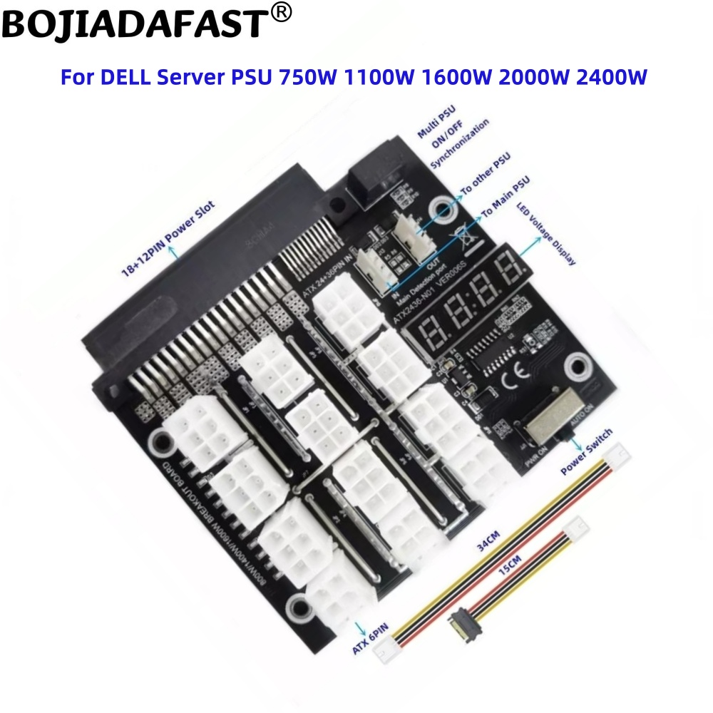12-portowa płytka rozdzielcza  – 2400W Server Psu Breakout Board recenzja i cena