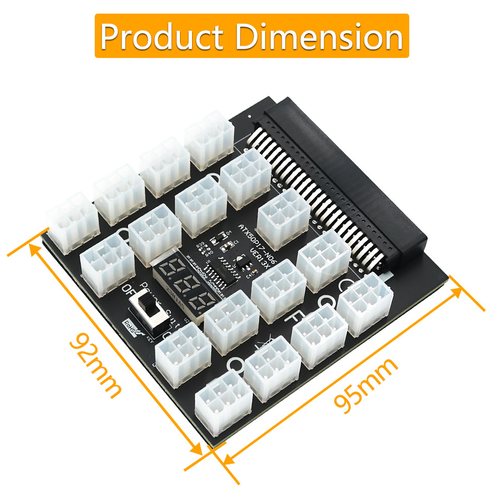 PCI-E 12V 50Pin do ATX 17 x 6P – 2000W Atx Mining Power Supply recenzja i cena
