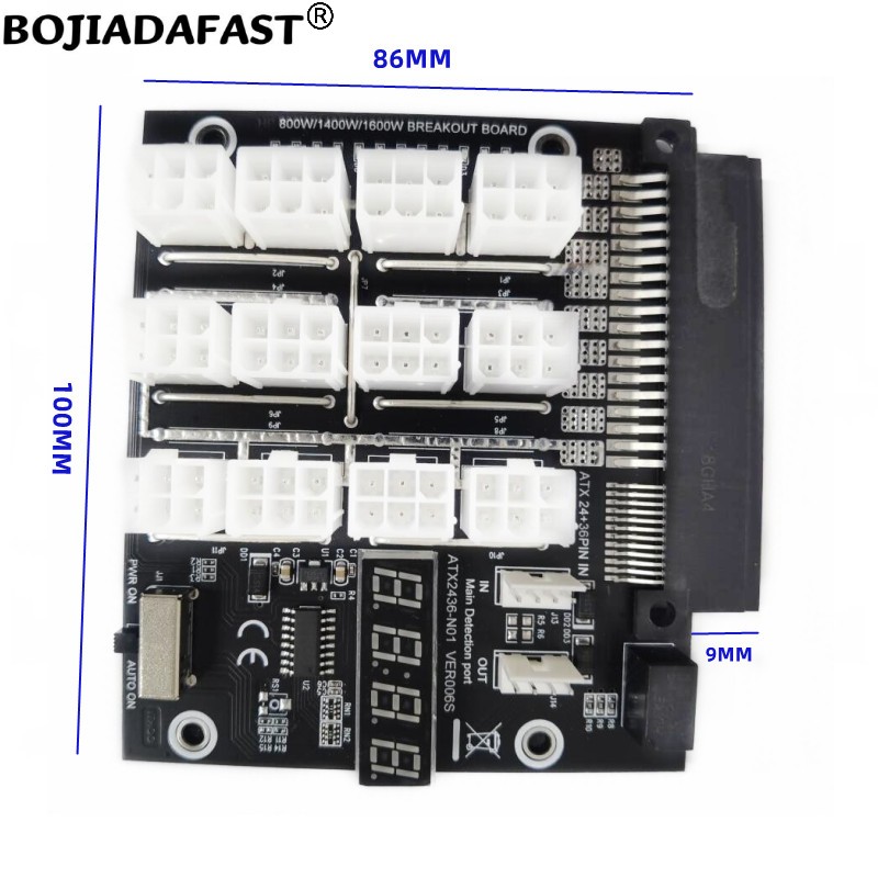12 * Złącze PCI-E 6Pin do sync – 2400W Server Psu Breakout Board recenzja i cena