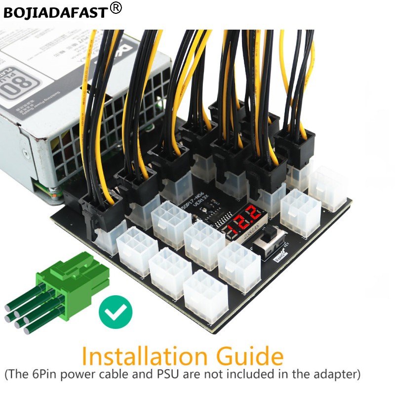 17-portowa płytka rozdzielcza  – 2400W Server Psu Breakout Board recenzja i cena